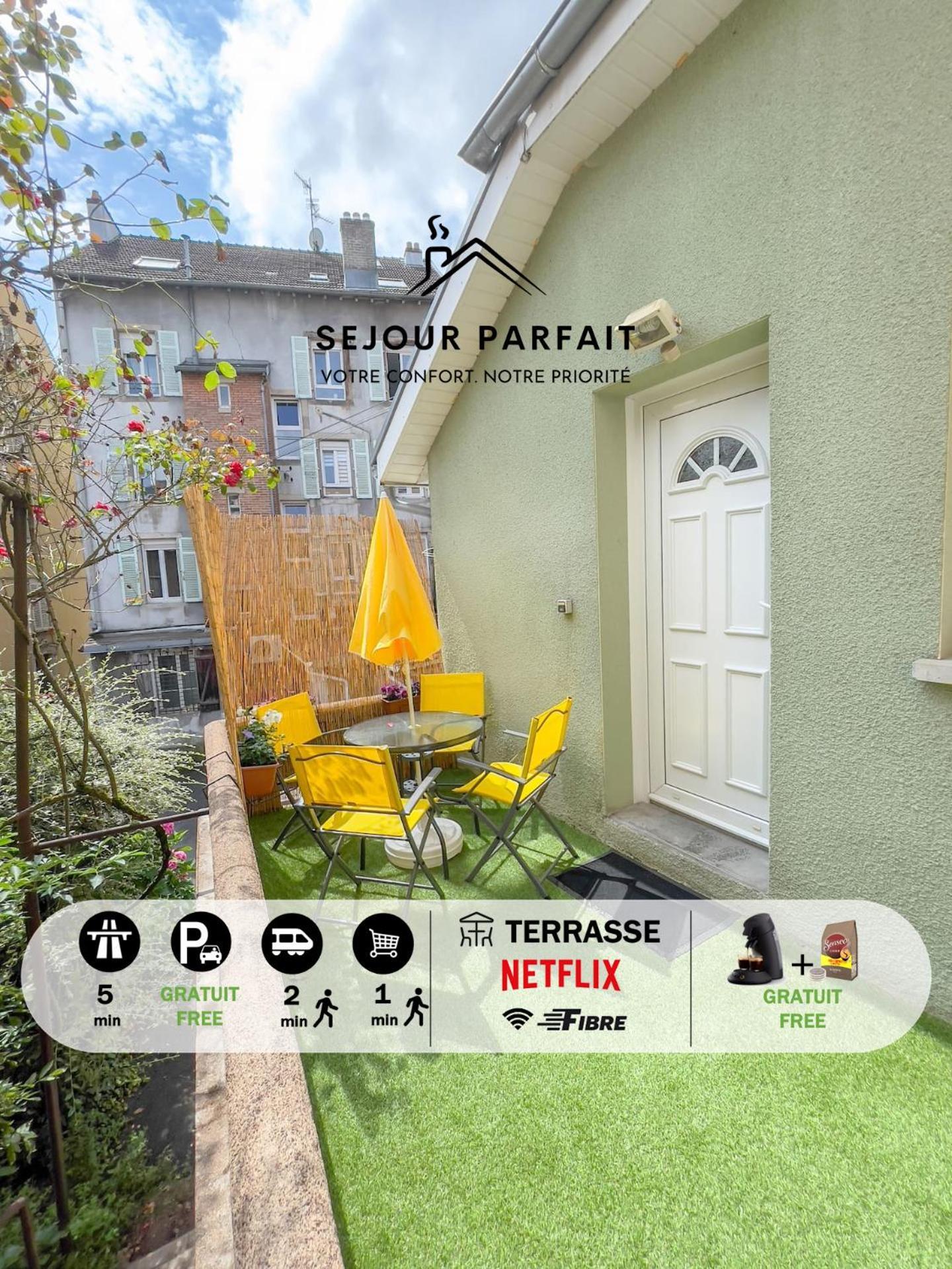 Maisonnette Le Faubourg - Centre Ville, Terrasse Et Netflix Belfort Exterior foto